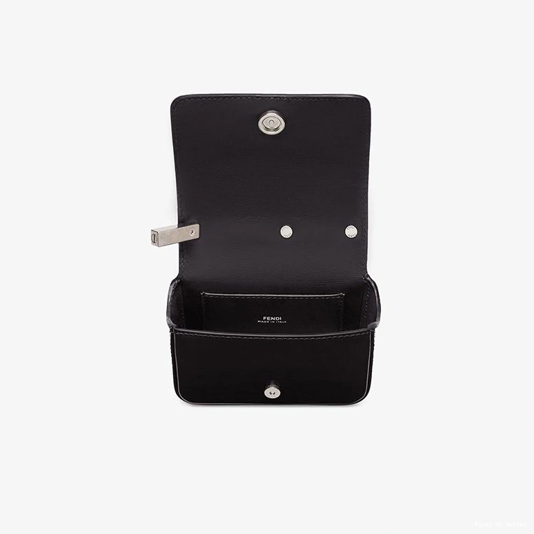Vintage HOT Bag Fendi Black F Calf Leather Nano In 0731